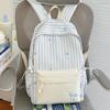 Schoolbag new Korean version cute high school student striped ins schoolbag high value backpack simple student large capacity backpack