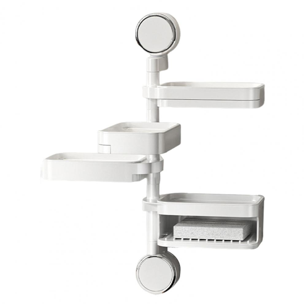 Seifenbehälter Dreh-Saugfuß Seifenaufbewahrungsbox 180 Grad drehbar Mehrschichtige Seifendose mit schubladenartigem Badezimmer-Organizer