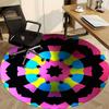1pc Kaleidoscope Pattern Chair Carpet for Office, Round Non Slip Durable Large Size Office Carpet, Suitable for Office