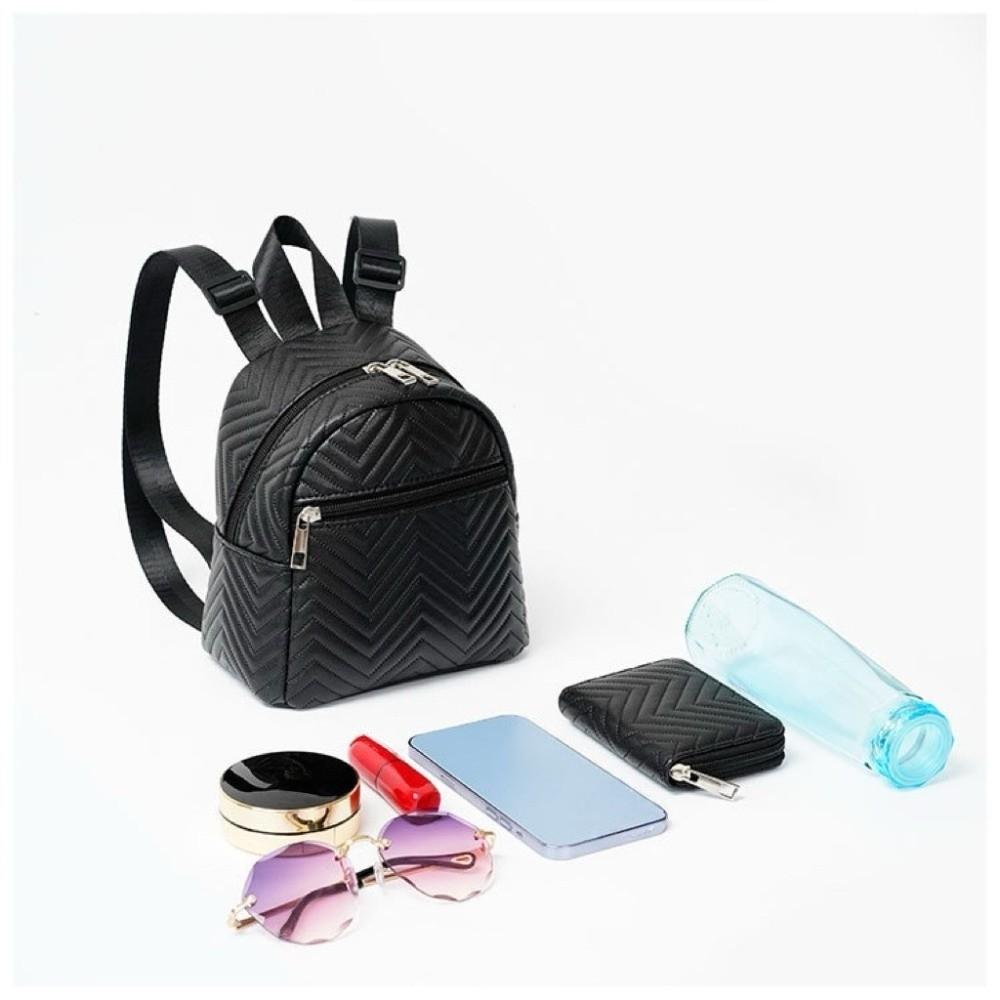 Elegant PU Leather Bag Korean Style Kids Mini Bag Fashion Triangular Stripes Backpack Gift