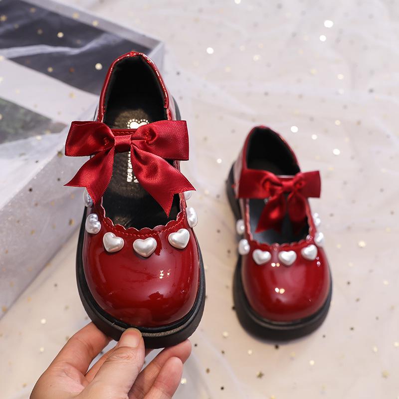 

Autumn 2024 Soft Sole Leather Princess Shoes for Girls Custom order of 2000 pairs вино красного