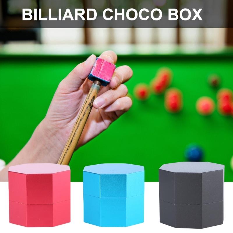 Aluminum Cue Chalks Box  Octagonal  Pool Chalks Holder Billiard Cue Chalks Holder Billiard Chalk Case Easy To Carry