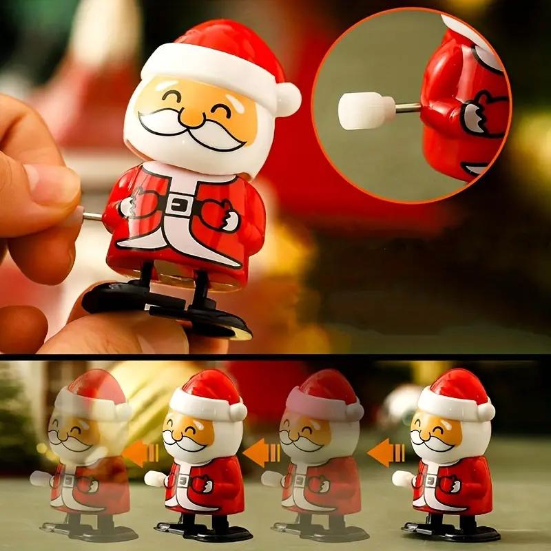 Christmas Mini Wind-up Jumping Toy Festive Wind-Up Figurines Playthings Favors Santa Claus Snowman Home Decor Party Gift