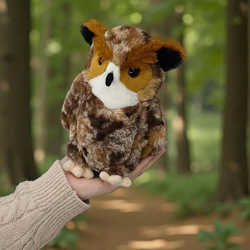 Simulation Big Eyes Owl Plush Toys Cute Snow Owl Stuffed Animal Natural Bird Plushie Wildlife Soft Dolls Kids Gifts Birthday