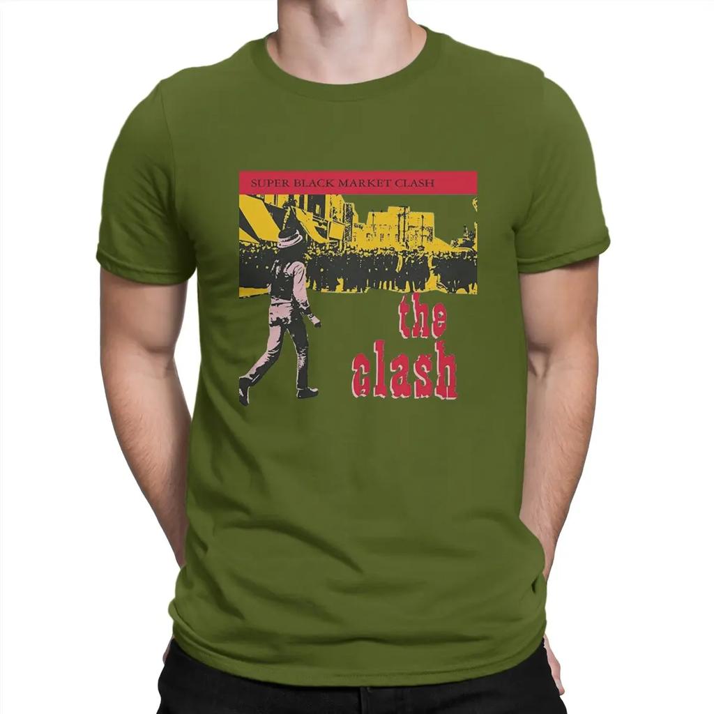 Super Black Market Clash Men's T Shirts T-The Clashs Amazing Tees Short Sleeve O Neck T-Shirt Pure Cotton Gift Idea Tops