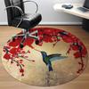 1PC Hummingbird Blossom Office Round Area Rug, Indoor Mat Suitable ForOffice, Under Office Chairs Bedroom Living Room Home Decor, Room Deco, D075