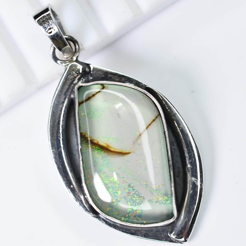 Natural Opal Pendant Monarch 53 ct Fancy 925 Sterling Silver October Birthstone for Gem Collections