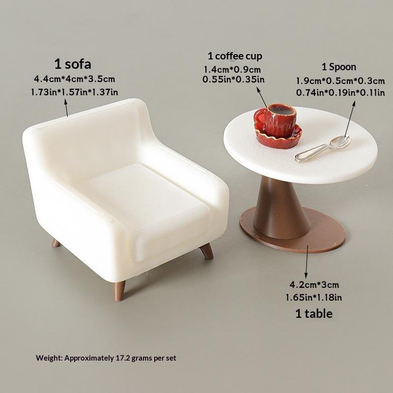[J] 3/4Pcs Decorative Scene DIY Handmade Coffee Cup Ornament Miniature Dollhouse Table Sofa Juice Mini Model Accessories