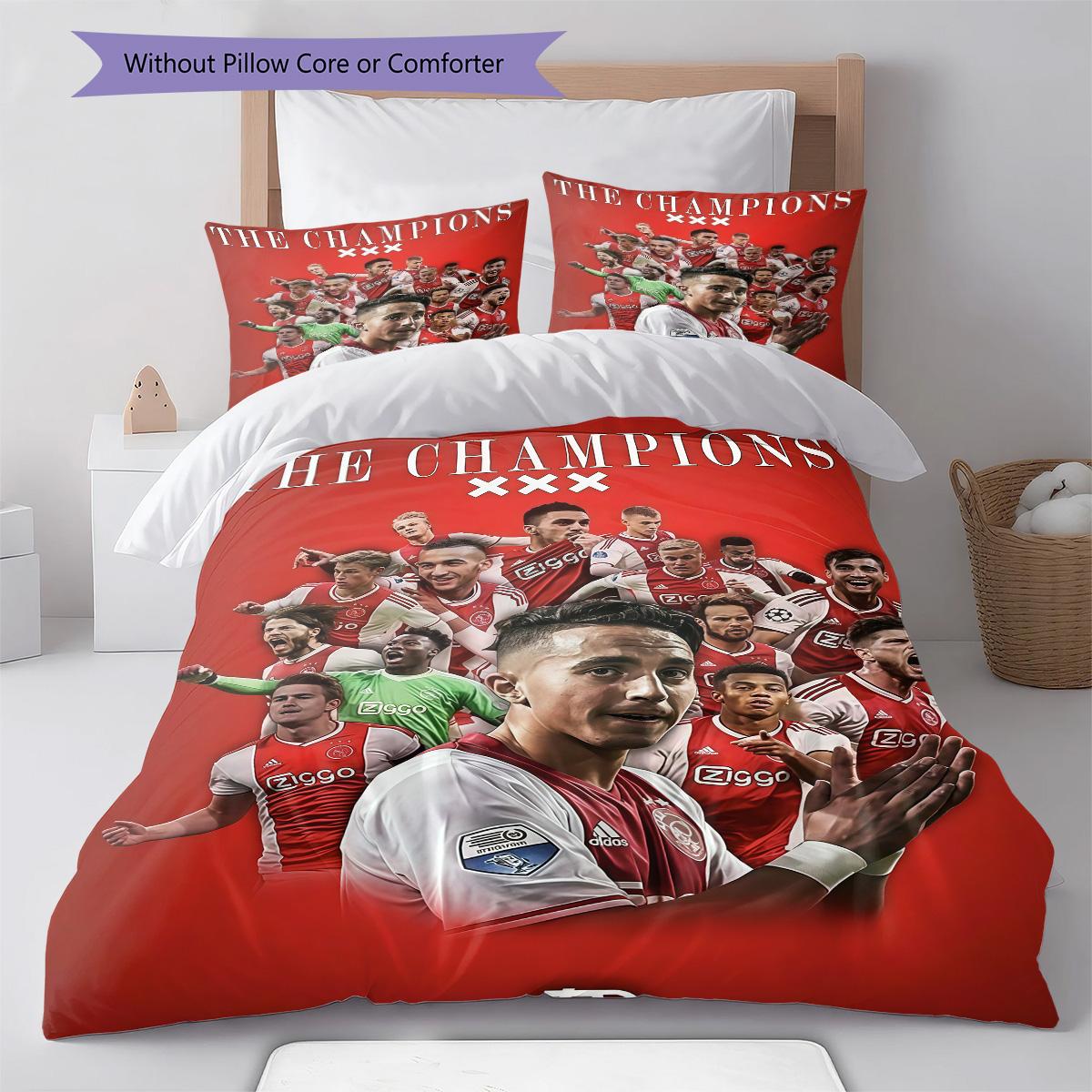 

AFC Ajax RugPattern Bedding Quilt Set Quilt Cover Pillowcase Home Decoration Birthday Gift (1 * duvet cover + 2 * pillowcase, without core) 135x200cm