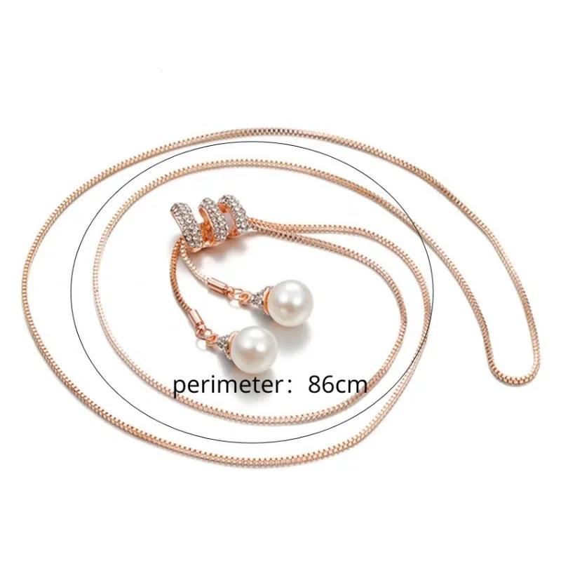 1 Piece Long Necklace Sweater Chain Circles Vintage Accessary
