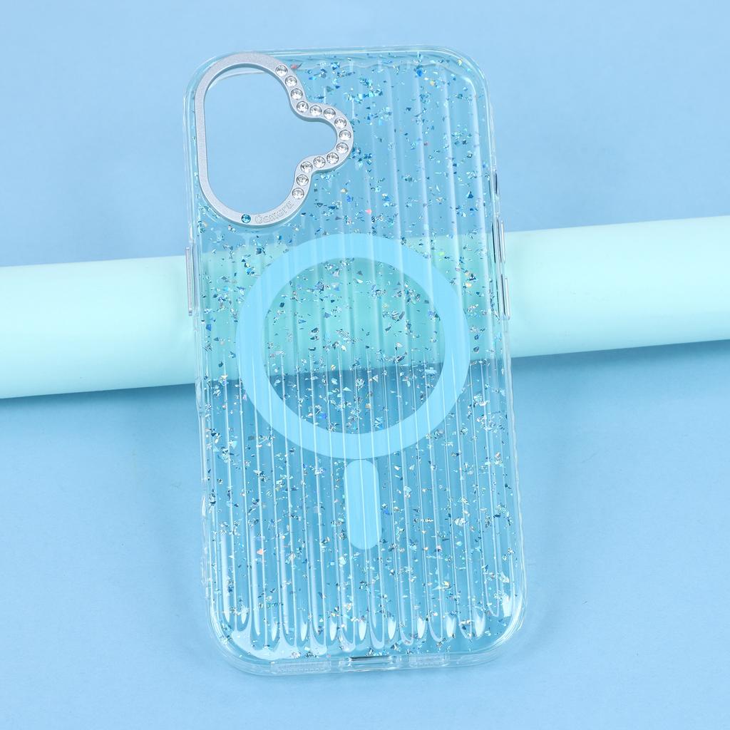 For iPhone 17 Case Compatible with MagSafe IMD Glitter Glacier Texture TPU PC Phone Back Cover