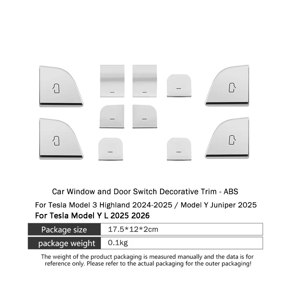 Heenvn 4/7pcs Trim Window Switch Button Cover for Tesla Model 3/Y/ Highland/Juniper 2026 -2017 Lift Button Patch Car Accessories