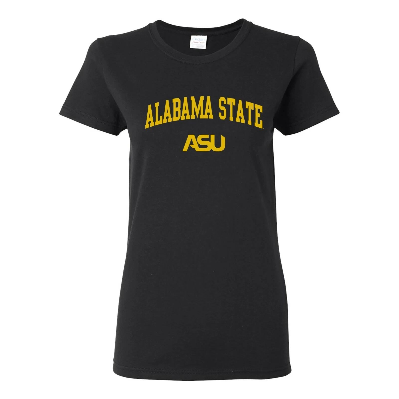 Alabama State Hornets Arch Logo Womens T-Shirt - Black XL