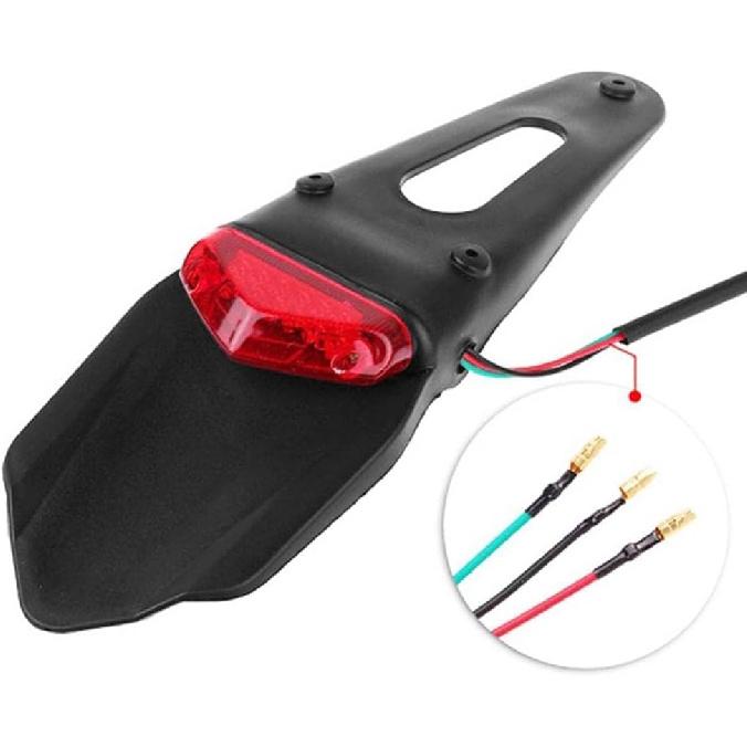 Motorcycle Dirt Bike Rear Fender Brake Stop TailLight Motocross Enduro Mudguards 12 LED Tail Light