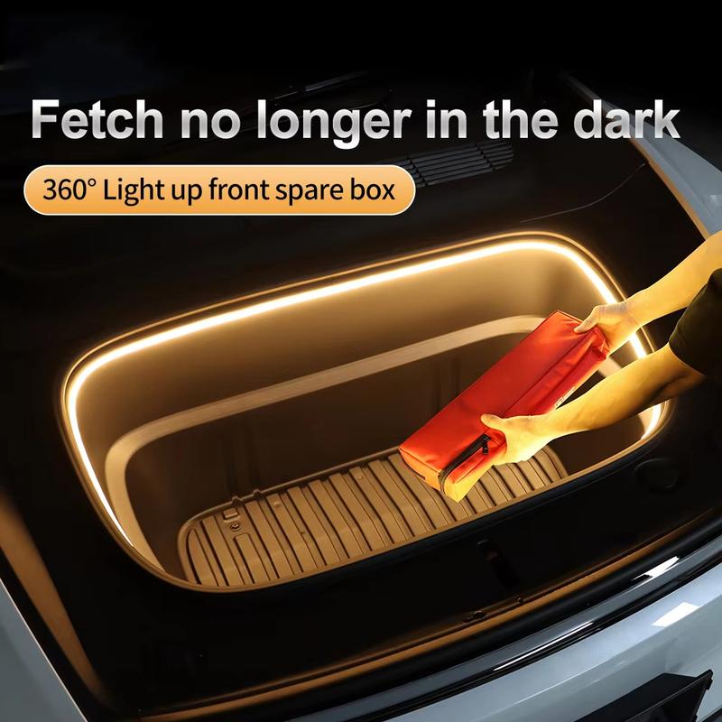 For Tesla Model Y 2025 Front Trunk Light, Magnetic Induction LED Lamp with White Yellow Light, Car Accessories