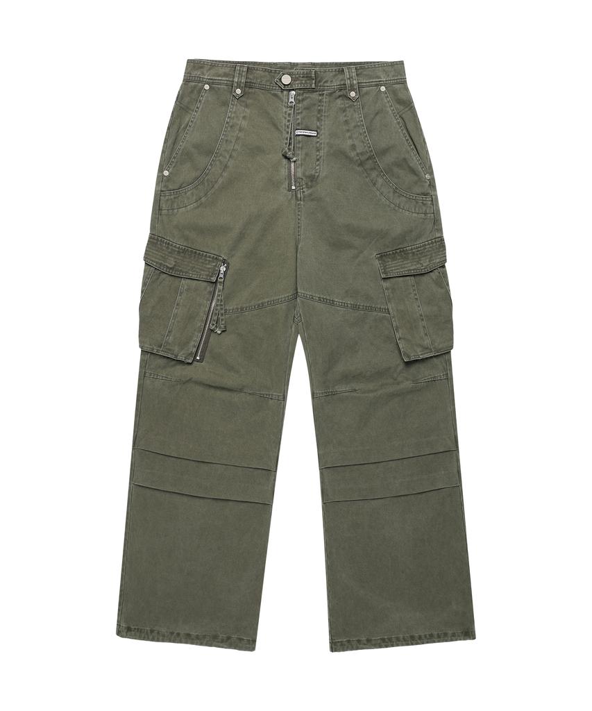 THEVINYLHOUSE Washed Military Cargo Pants Khaki