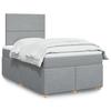 VidaXL Slat Bed Base and Mattress Light Grey 120x190 Cm Fabric, Bed, Platform Bed, Panel Bed, Furniture of 3291212