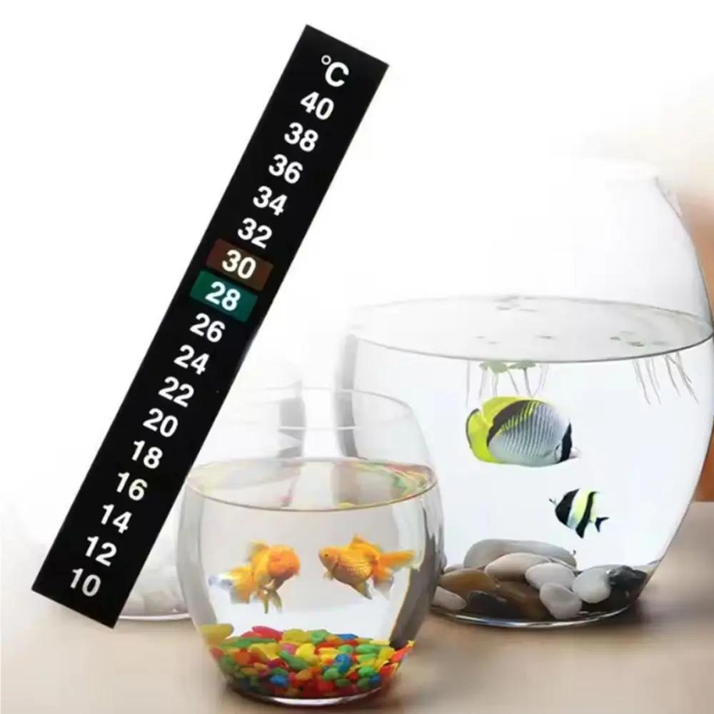 1-5pcs Aquarium Fish Tank Strip Stick-on discolor Thermometer Sticker Adhesive Sticky Dual Scale Sticker Temperature Tools