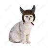 Pet Dress-up Bob Cut Wig & Bull Horn Headband Set for Cats & Dogs