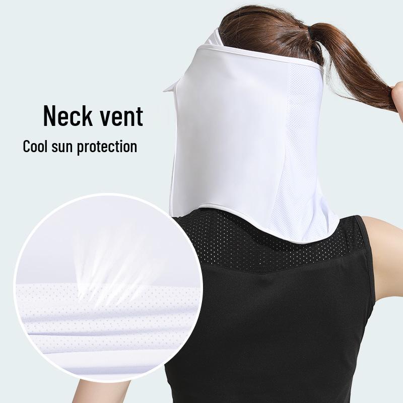 Damen Sommer Eis Seide Sonnenhut mit Visier: Anti-UV, Atmungsaktiv, Nacken- und Gesichtsschutz - XTJ90
