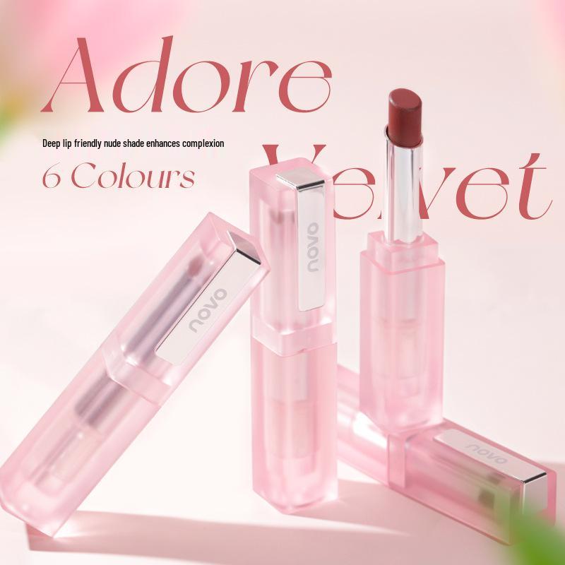 Novo Admiration Lightweight Velvet Matte Lipstick - Silky, Non-Smudging, Pigmented, and Creamy Matte Formula for Natural Whitening.