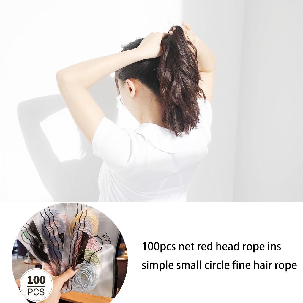 100 Pieces Girl Hair Bands Household Simple Style Women Hairs Ties Hairdressing Hairband Hairstyling Rope Headdress for Home Use