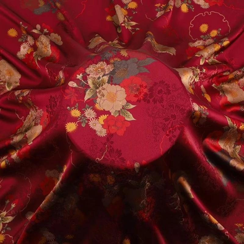 Chinese-style Imitation Silk Cloud Gauze High-end Fabric Soft Cotton Silk Printed Fabric DIY Cheongsam Dress Hanfu Clothing