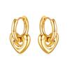 Heart Star Pendant Hoop Earrings for Women Girls Stainless Steel Jewelry Valentine's Day Gift