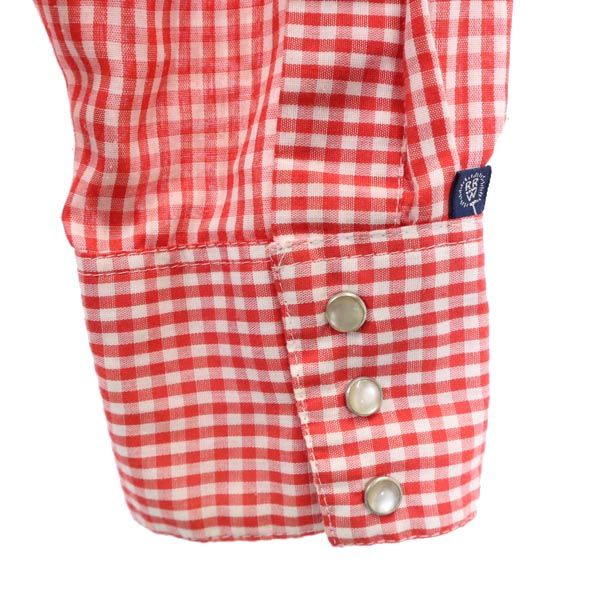 RockMount 70s Made in USA Vintage Gingham Check Pattern Long sleeve Western shirt Men's Used