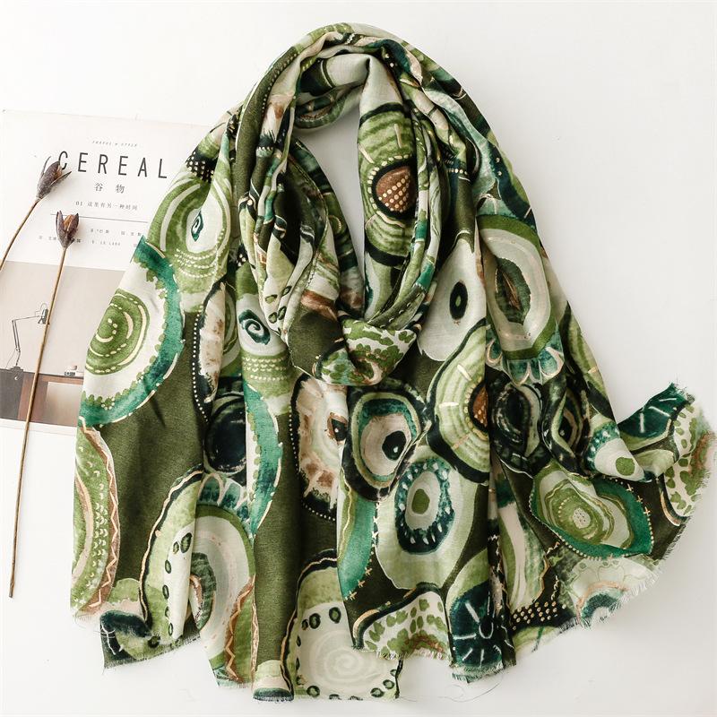 Winter Aztec Ethnic Circle Dot Fringe Viscose Shawl Scarf Lady High Quality Print Pashmina Stole Bufandas Muslim Hijab 180*90Cm