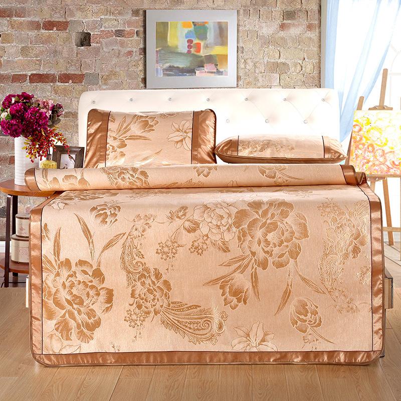 Summer Ice Silk Cold Mat Three Piece Set Folding Mat Thickened Air Conditioning Mat 1.8m Bed Student Dormitory Soft Mat 1.5m