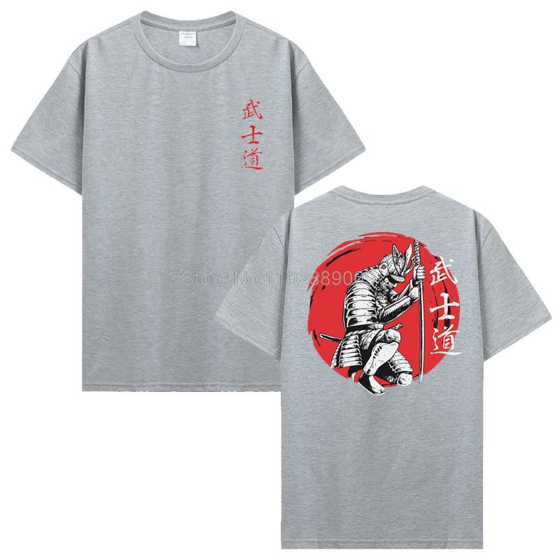 New Japan Samurai Spirit T Shirts Japanese Style Back Print Men Cotton Tshirt Anime T-shirt Bushido Male Gifts Tees Streetwear