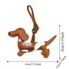 Cute Puppy PU Leather Key Ring Handmade Animal Bag Charm DIY Dachshund Dog Keychain  Keys Ornament