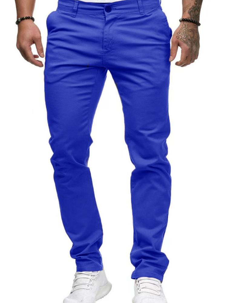 Oufier Men's Straight Leg Trousers Casual Summer Basic Cotton Pants