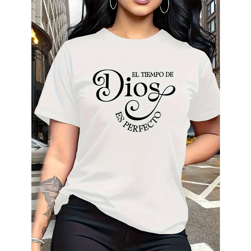 

European Size Women S Spanish Bible Verse T-Shirt - El Tiempo de Dios Es Perfecto (The Time of God is Perfect) - Soft Religious 4XL