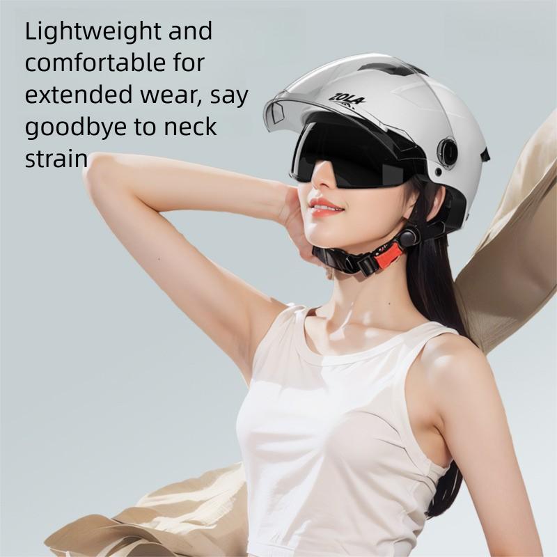 Doppellinsen-Elektromotorradhelm Elektrofahrrad Halbschalenhelm Sommer Sonnenschutz Sicherheitshelm für Damen Herren