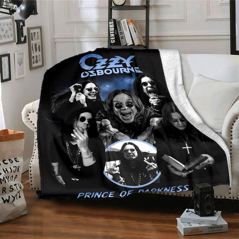 Ozzy Osbourne Rock Band Music Print Flannel Blanket Soft Warm Throw Blanket for Sofa Bed Living Room