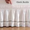 Wrap Around Bed Skirt Three Fabric Side Elastic Dust Ruffled 15In Tailored Hollow Lace Drop Bedskirt Easy Install Fade Resistant