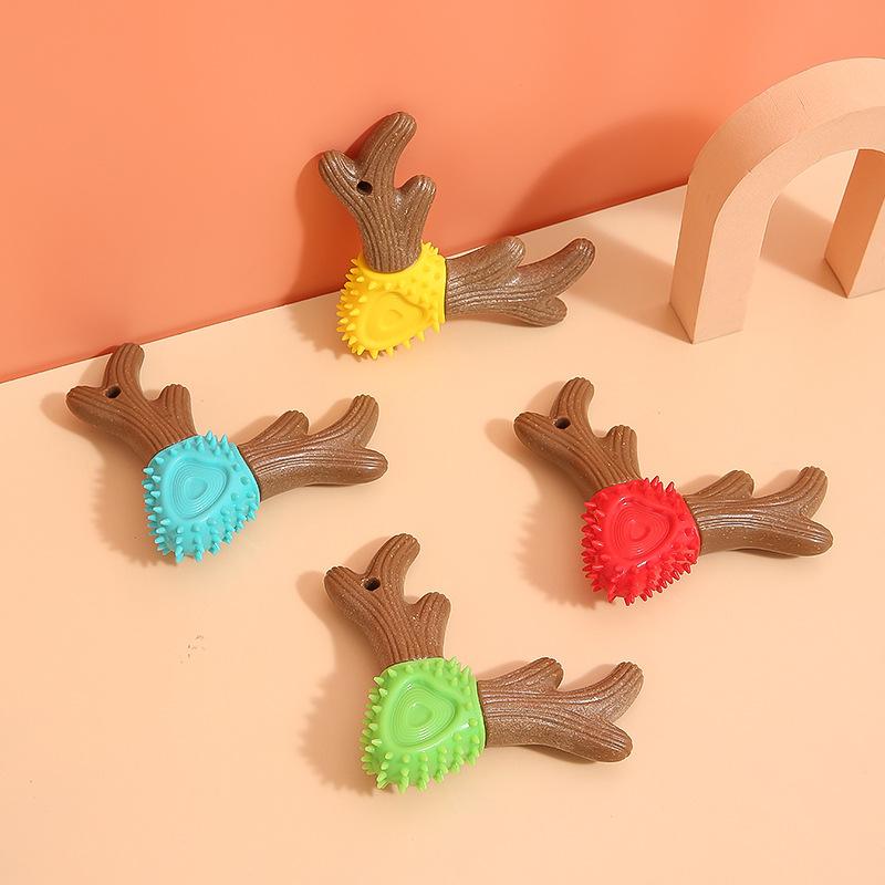 Antler Shape Dog Chew Toy Durable Bite Resistant Teeth Cleaning Pet Supplies