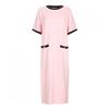 Shop Women S Colorblock Round Neck Knit S S Maxi dreSS Pink Pic Wdr 20737 Pink