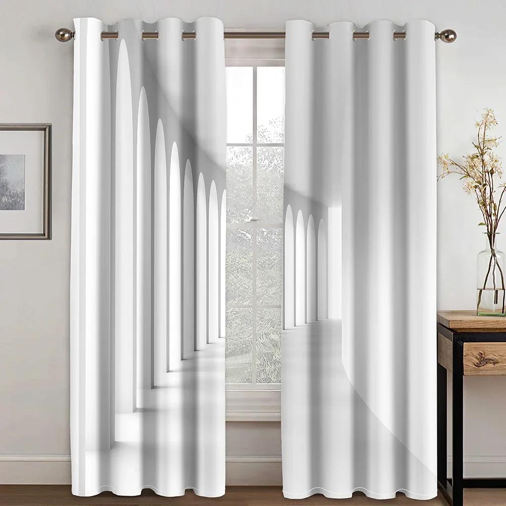 Free Shiping Simple Ring Shape Modern 2Pieces Shading Window Curtain for Living Room Bedroom Home Decor Drapes