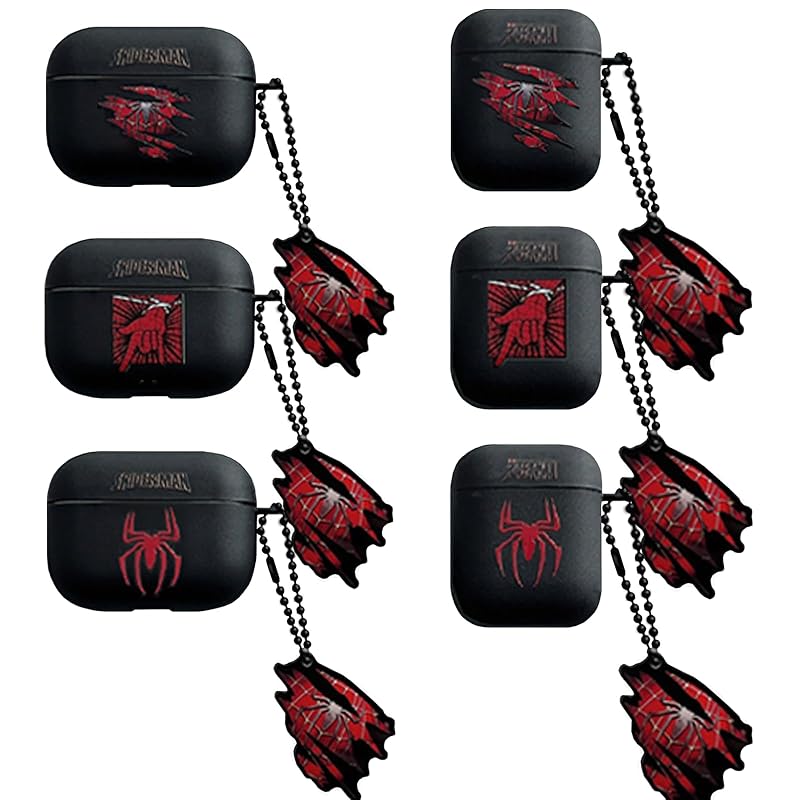 

[hgTUP] spiderman AirPods 4th generation case with beautiful pendant silicone protective case prevent shock matte texture 4