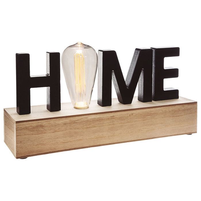 Mot à poser LED "Home" noir 16x34cm - Atmosphera createur d'interieur