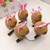 5Pcs Pink Headband Capybara Flocking Hairpin Cartoon Animal Spring Hair Clip Lovely Headwear Hair Accessories Party Favors