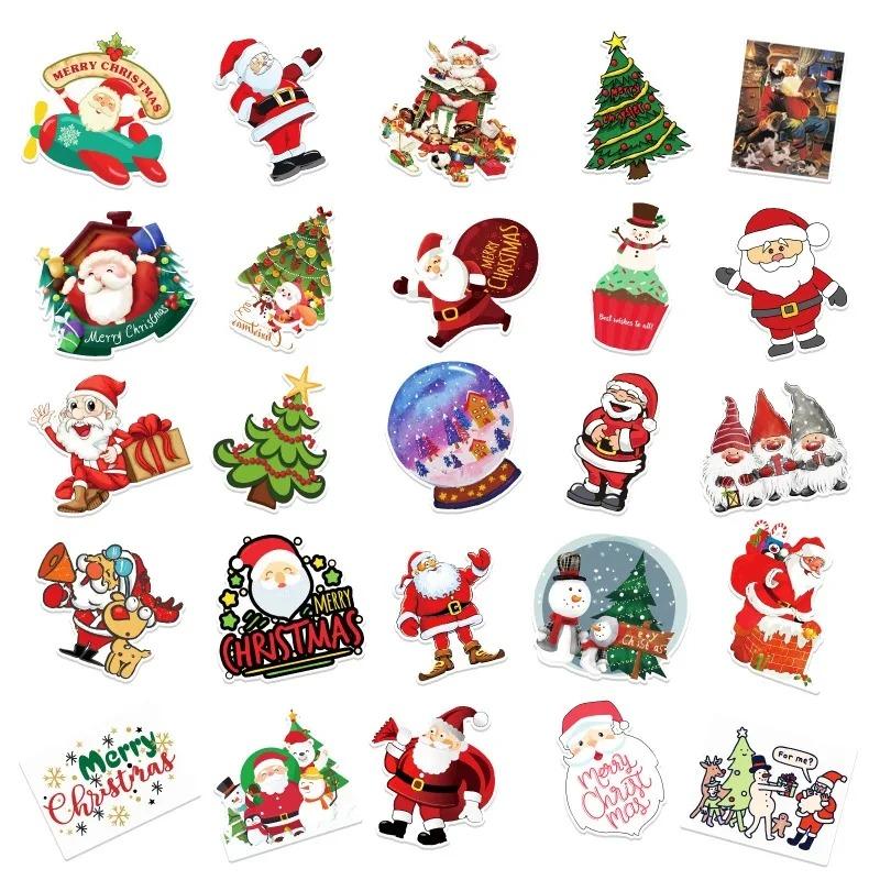 1-20Packs Christmas Stickers Waterproof Decals for DIY Skateboard Helmet Bicycle Water Bottle Holiday Gift Giving Party Supplies