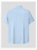 Summer Foam Gauze Small Fine Grid Casual Men's Short-Sleeved Shirt