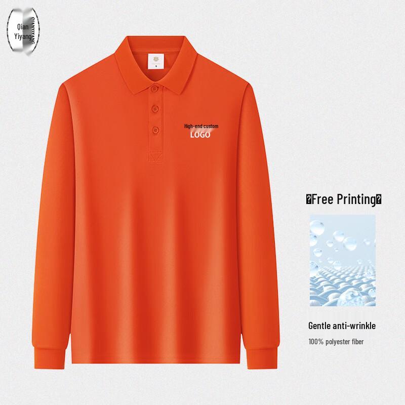Qianyiyang Unisex Long-Sleeve Polo Shirt M