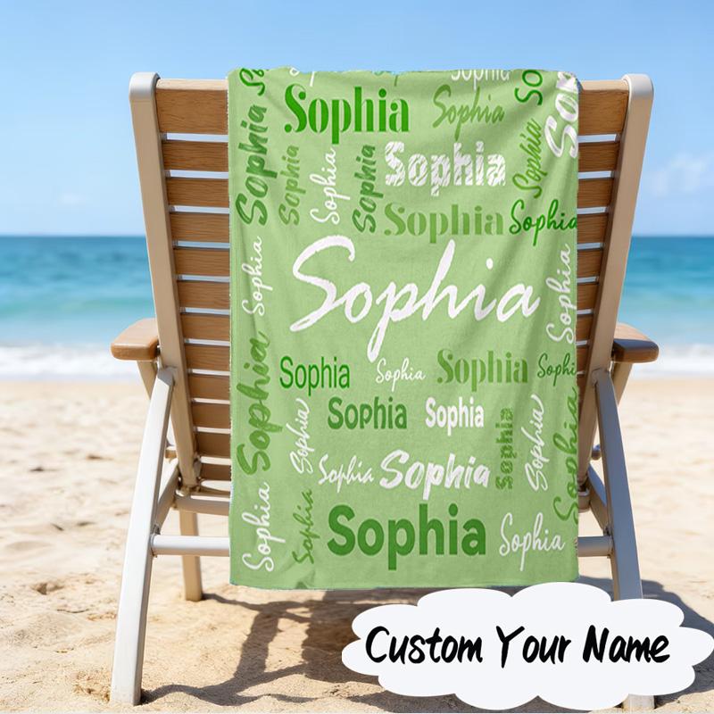 Telo Mare in Microfibra con Design Artistico Personalizzato con il Tuo Nome, Super Morbido e Assorbente per Bagno, Spiaggia, Viaggio, Accessorio per l'Ora del Bagno, Regali per Fan