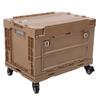  Storage Bin with Wheels PP Plastic Stackable Folding Transfer Basket for Home Garage SUV
