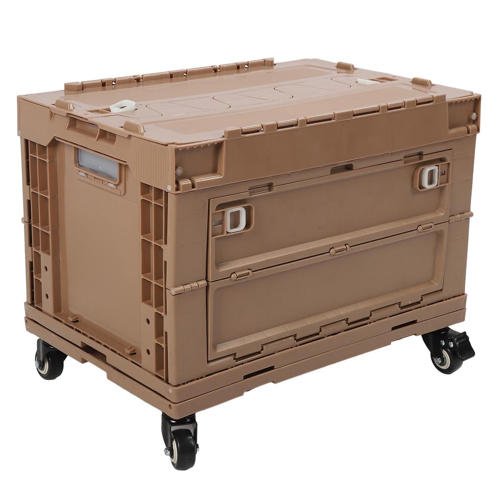  Storage Bin with Wheels PP Plastic Stackable Folding Transfer Basket for Home Garage SUV